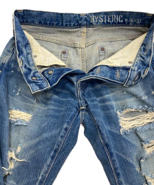 Hysteric Glamour（ヒステリックグラマー）Hysteric Glamour (ヒステリックグラマー) スタッズクラッシュジーンズ インディゴ サイズ:W28×L32の古着・服飾アイテム