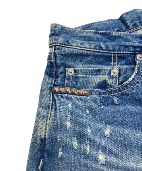 Hysteric Glamour（ヒステリックグラマー）Hysteric Glamour (ヒステリックグラマー) スタッズクラッシュジーンズ インディゴ サイズ:W28×L32の古着・服飾アイテム