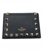 VALENTINO GARAVANIヴァレンティノ・ガラヴァーニ）の古着「ロックスタッズ二つ折り財布」｜ブラック