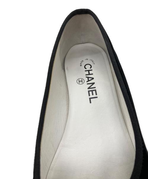 CHANEL（シャネル）CHANEL (シャネル) ココマークベロアリボンバレエシューズ ブラック サイズ:38Cの古着・服飾アイテム