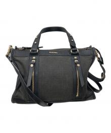 DIESEL（ディーゼル）の古着「コーティング2WAYバッグ」｜グレー×ブラック