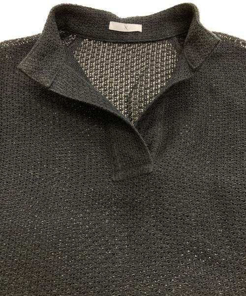 IHNN（イン）IHNN (イン) Half―Sleeve Pullover Mesh Top ブラック サイズ:38の古着・服飾アイテム