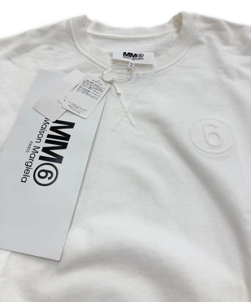 MM6 Maison Margiela（エムエムシックスメゾンマルジェラ）MM6 Maison Margiela (エムエムシックスメゾンマルジェラ) エンボスオーバ‐サイズスウェットワンピース ホワイト サイズ:M 未使用品の古着・服飾アイテム