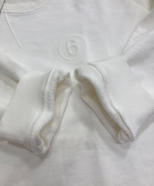 MM6 Maison Margiela（エムエムシックスメゾンマルジェラ）MM6 Maison Margiela (エムエムシックスメゾンマルジェラ) エンボスオーバ‐サイズスウェットワンピース ホワイト サイズ:M 未使用品の古着・服飾アイテム