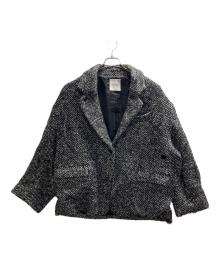 CLANE×SuzuHirose（クラネ×スズヒロセ）の古着「MIX COLOR OVER COAT」｜ブラック×ホワイト