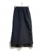 LOHENローヘン）の古着「LAYERED 2WAY SKIRT」｜ネイビー×ブラック