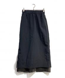 LOHEN（ローヘン）の古着「LAYERED 2WAY SKIRT」｜ネイビー×ブラック