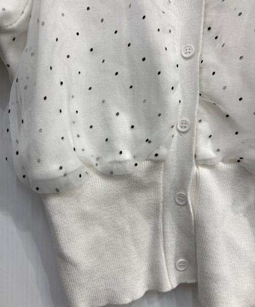 darich（ダーリッチ）Darich (ダーリッチ) シアードットカーディガン ホワイト サイズ:FREEの古着・服飾アイテム