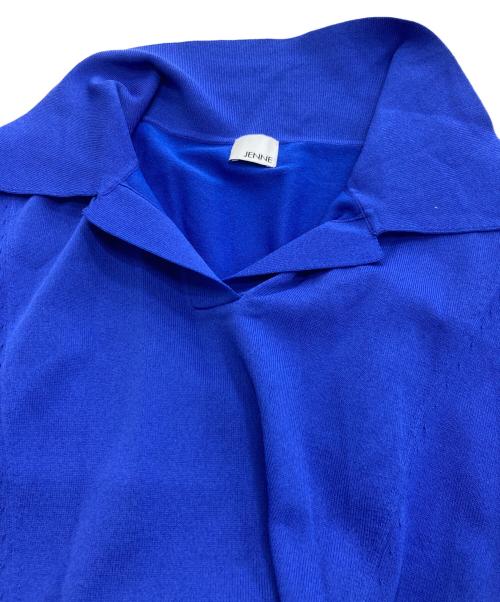 JENNE（ジェンヌ）JENNE (ジェンヌ) フレンチスリーブサマーニットワンピース ブルー サイズ:Lの古着・服飾アイテム