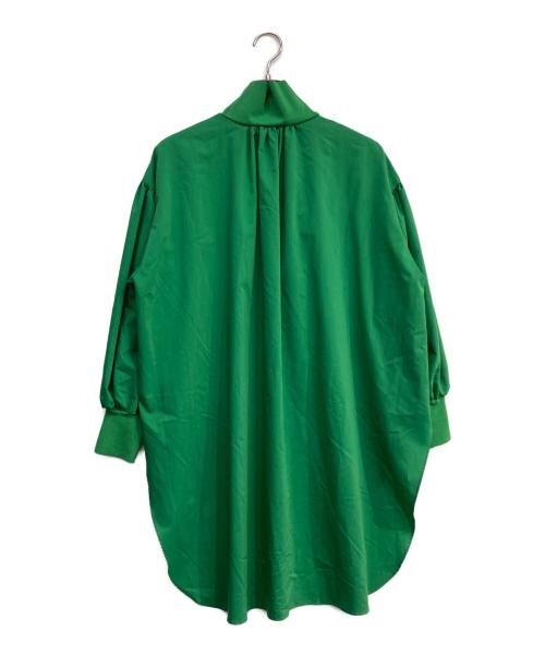 LE PHIL（ル フィル）LE PHIL (ル フィル) リブニット ギャザー ブラウス シャツ グリーン サイズ:FREEの古着・服飾アイテム