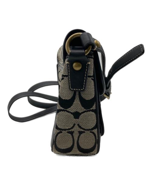 COACH（コーチ）COACH (コーチ) ターンロックショルダーバッグ ベージュ×ブラックの古着・服飾アイテム