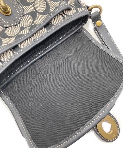 COACH（コーチ）COACH (コーチ) ターンロックショルダーバッグ ベージュ×ブラックの古着・服飾アイテム