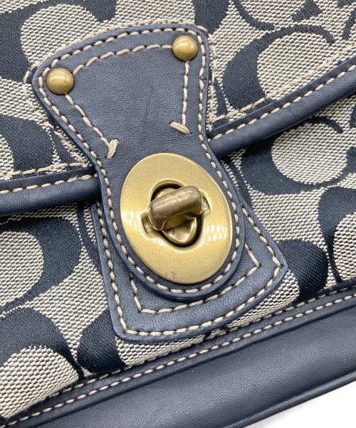 COACH（コーチ）COACH (コーチ) ターンロックショルダーバッグ ベージュ×ブラックの古着・服飾アイテム
