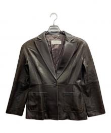 MaxMara（マックスマーラ）の古着「レザーテーラードジャケット」｜ブラウン