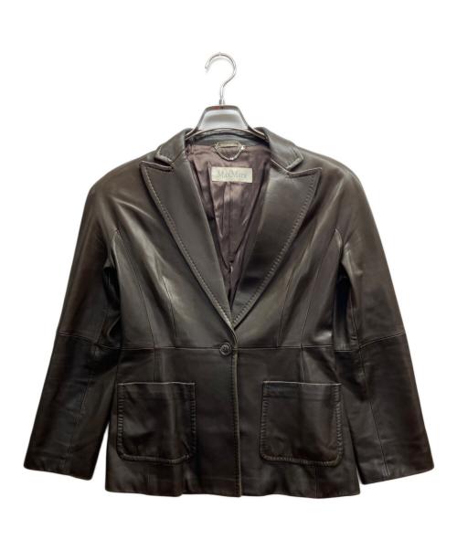 MaxMara（マックスマーラ）MaxMara (マックスマーラ) レザーテーラードジャケット ブラウン サイズ:40の古着・服飾アイテム