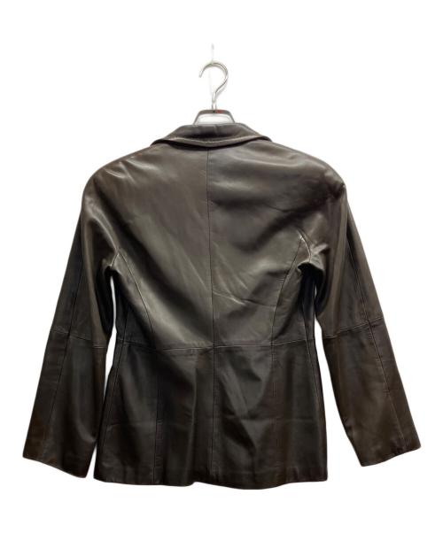 MaxMara（マックスマーラ）MaxMara (マックスマーラ) レザーテーラードジャケット ブラウン サイズ:40の古着・服飾アイテム