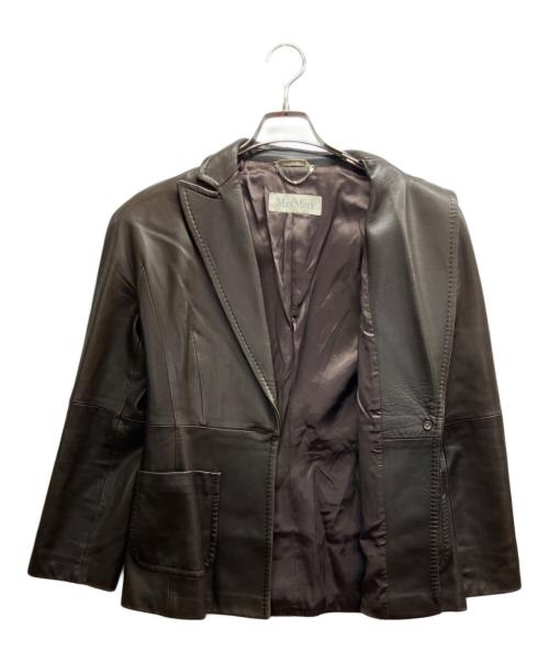 MaxMara（マックスマーラ）MaxMara (マックスマーラ) レザーテーラードジャケット ブラウン サイズ:40の古着・服飾アイテム