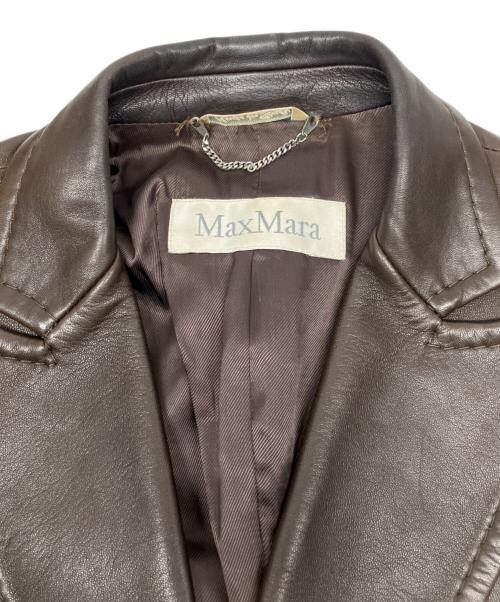 MaxMara（マックスマーラ）MaxMara (マックスマーラ) レザーテーラードジャケット ブラウン サイズ:40の古着・服飾アイテム
