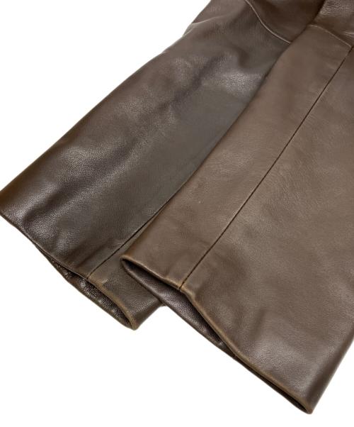 MaxMara（マックスマーラ）MaxMara (マックスマーラ) レザーテーラードジャケット ブラウン サイズ:40の古着・服飾アイテム