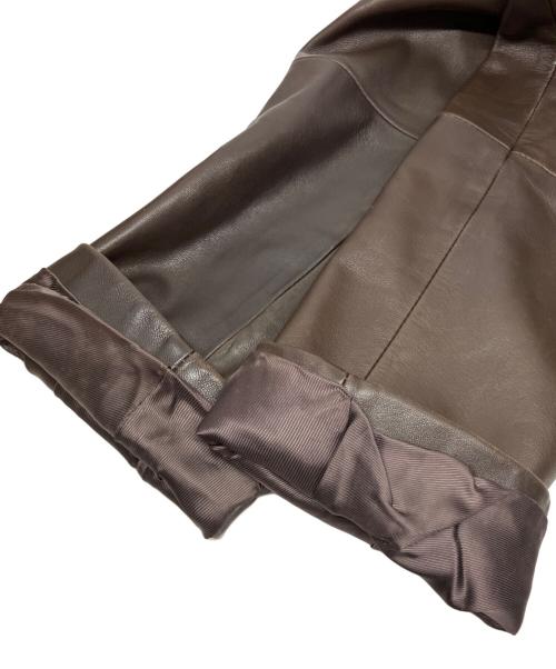 MaxMara（マックスマーラ）MaxMara (マックスマーラ) レザーテーラードジャケット ブラウン サイズ:40の古着・服飾アイテム