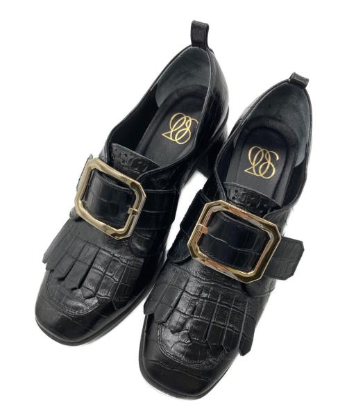 Tnewties（トゥエンティーズ）TNEWTIES (トゥエンティーズ) スクエアバックルタッセルローファー ブラック サイズ:22.5cmの古着・服飾アイテム