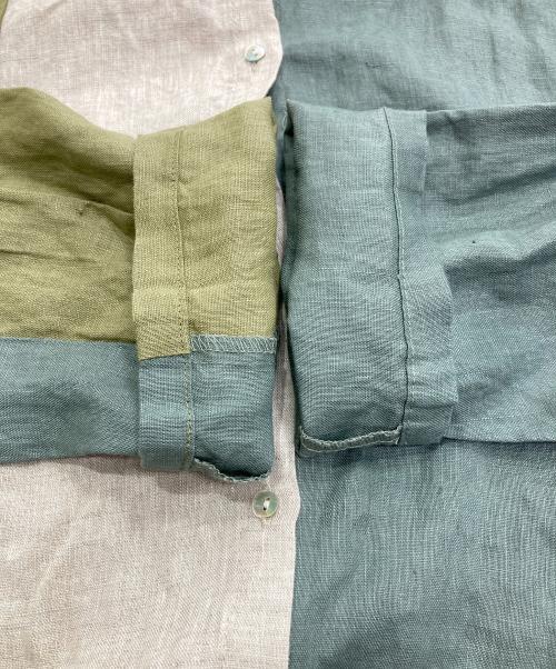 08MAB（ゼロハチマブ）08MAB (ゼロハチマブ) リネンワンピース ブルー×ベージュ サイズ:Freeの古着・服飾アイテム
