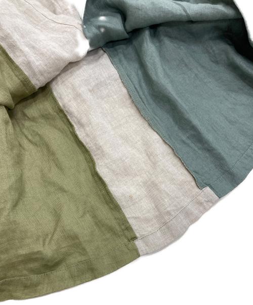 08MAB（ゼロハチマブ）08MAB (ゼロハチマブ) リネンワンピース ブルー×ベージュ サイズ:Freeの古着・服飾アイテム