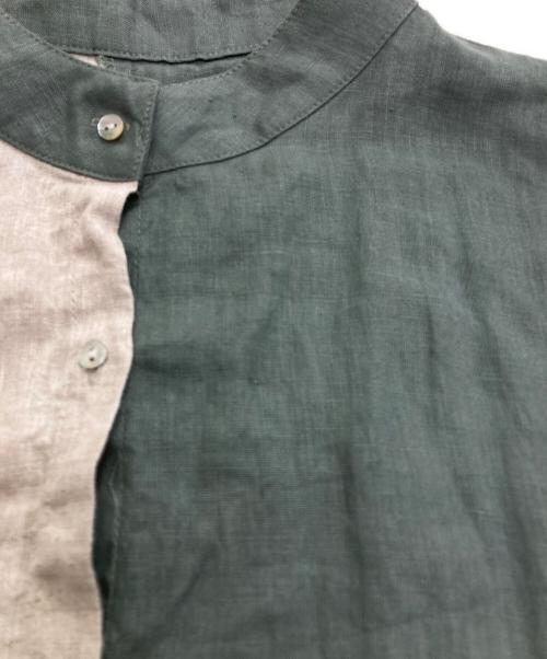 08MAB（ゼロハチマブ）08MAB (ゼロハチマブ) リネンワンピース ブルー×ベージュ サイズ:Freeの古着・服飾アイテム