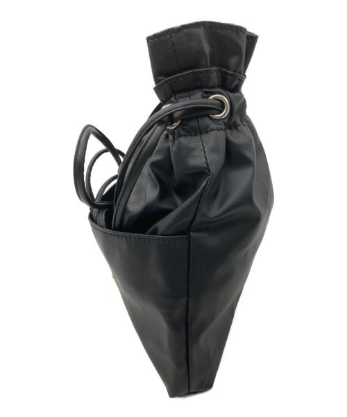 beautiful people（ビューティフルピープル）beautiful people (ビューティフルピープル) STUDIOUS (ステュディオス) 別注2Way Leather Drawstring Shoulder Bag ブラックの古着・服飾アイテム