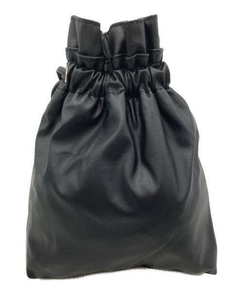 beautiful people（ビューティフルピープル）beautiful people (ビューティフルピープル) STUDIOUS (ステュディオス) 別注2Way Leather Drawstring Shoulder Bag ブラックの古着・服飾アイテム