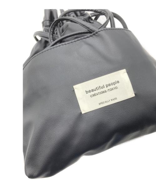 beautiful people（ビューティフルピープル）beautiful people (ビューティフルピープル) STUDIOUS (ステュディオス) 別注2Way Leather Drawstring Shoulder Bag ブラックの古着・服飾アイテム