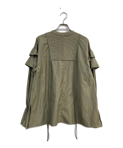 willfully（ウィルフリー）willfully (ウィルフリー) patchwork frill volume sleeve オリーブ サイズ:Freeの古着・服飾アイテム
