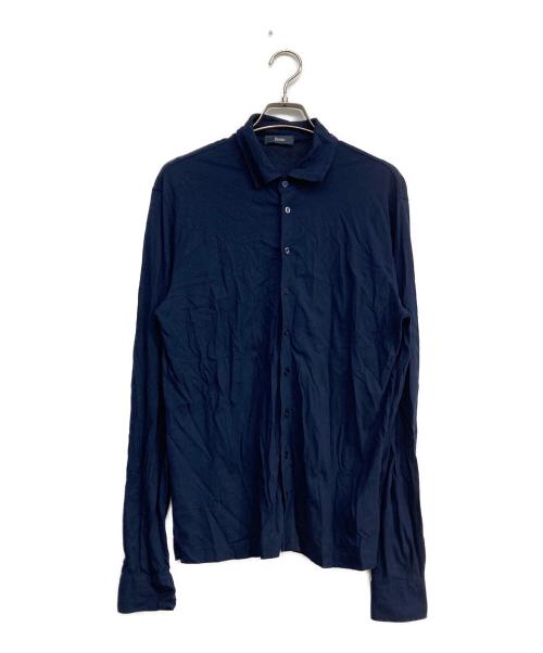 HERNO（ヘルノ）HERNO (ヘルノ) 襟付きジャージーシャツ ネイビー サイズ:46の古着・服飾アイテム