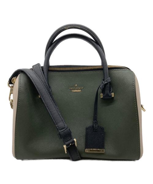 Kate Spade（ケイトスペード）Kate Spade (ケイトスペード) 2WAYバッグ グリーン×ピンクの古着・服飾アイテム