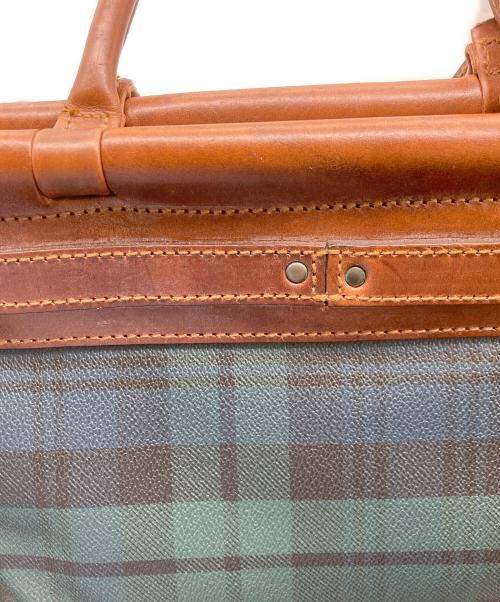 POLO RALPH LAUREN（ポロ・ラルフローレン）POLO RALPH LAUREN (ポロ・ラルフローレン) ブラックウォッチボストンバッグ グリーン×ブラウンの古着・服飾アイテム