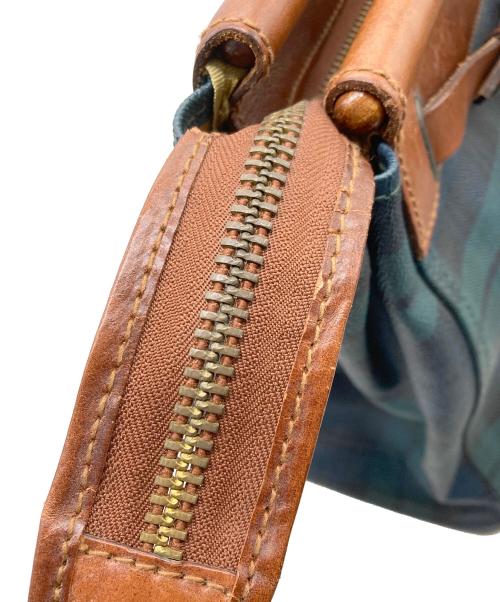 POLO RALPH LAUREN（ポロ・ラルフローレン）POLO RALPH LAUREN (ポロ・ラルフローレン) ブラックウォッチボストンバッグ グリーン×ブラウンの古着・服飾アイテム