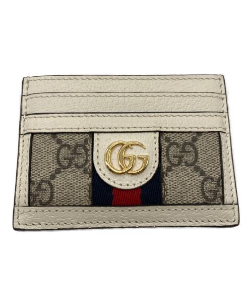 GUCCI（グッチ）GUCCI (グッチ) オフィディア GGスプリーム カードケース ベージュ×アイボリーの古着・服飾アイテム