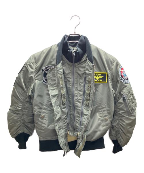 HOUSTON（ヒューストン）HOUSTON (ヒューストン) MA-1ジャケット カーキ サイズ:xsの古着・服飾アイテム