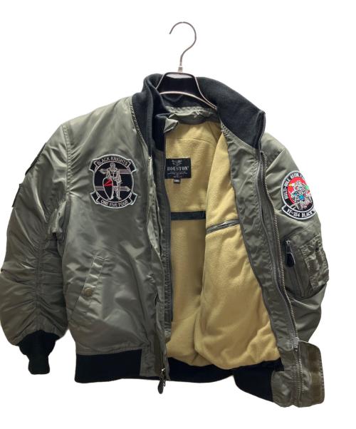 HOUSTON（ヒューストン）HOUSTON (ヒューストン) MA-1ジャケット カーキ サイズ:xsの古着・服飾アイテム