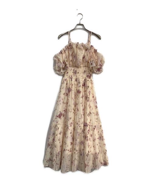 Snidel（スナイデル）Snidel (スナイデル) Sustainableオフショルギャザーワンピース ピンクの古着・服飾アイテム