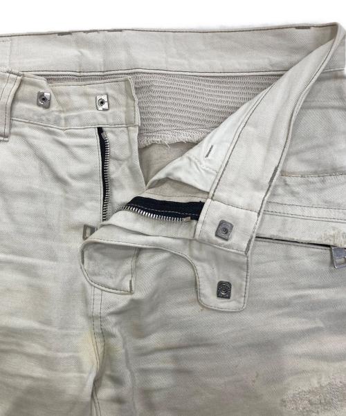 BALMAIN（バルマン）BALMAIN (バルマン) リペア加工蛇腹バイカーパンツ ベージュ サイズ:30の古着・服飾アイテム