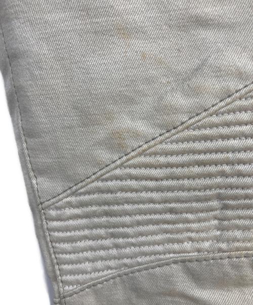 BALMAIN（バルマン）BALMAIN (バルマン) リペア加工蛇腹バイカーパンツ ベージュ サイズ:30の古着・服飾アイテム