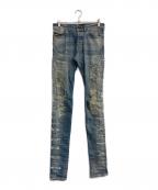 DIESEL Black Goldディーゼル ブラック ゴールド）の古着「ダメージ加工デニムパンツ」｜ブルー