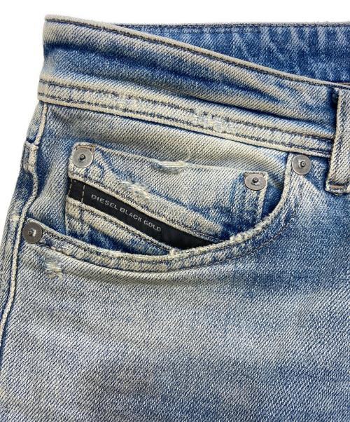 DIESEL Black Gold（ディーゼル ブラック ゴールド）DIESEL BLACK GOLD (ディーゼル ブラック ゴールド) ダメージ加工デニムパンツ ブルー サイズ:28の古着・服飾アイテム