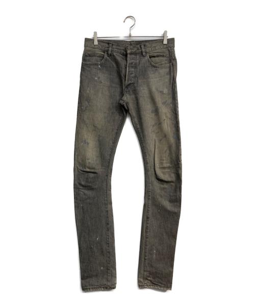 BALMAIN（バルマン）BALMAIN (バルマン) ペイントUSED加工デニムパンツ グレー サイズ:29の古着・服飾アイテム