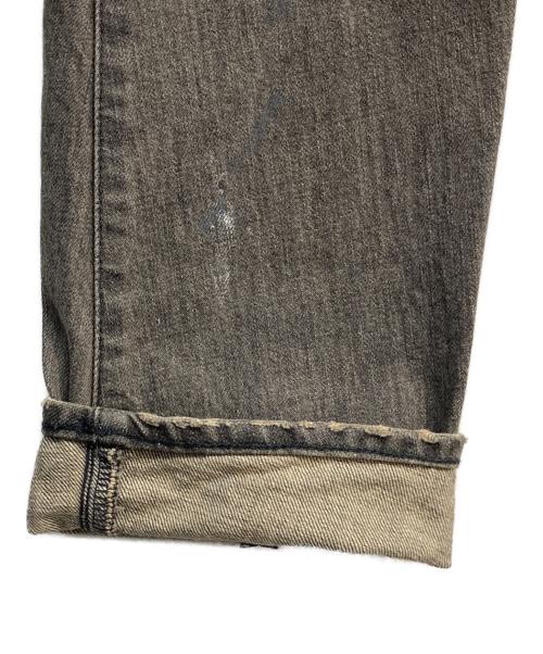 BALMAIN（バルマン）BALMAIN (バルマン) ペイントUSED加工デニムパンツ グレー サイズ:29の古着・服飾アイテム