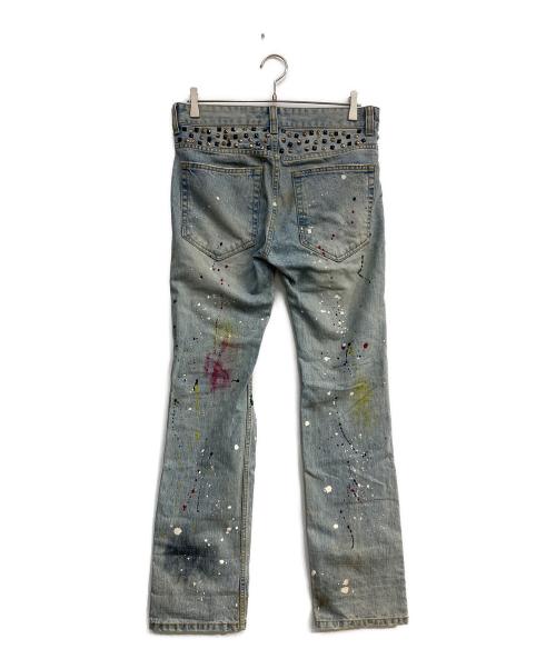 JURY BLACK（ジュリー ブラック）JURY BLACK (ジュリー ブラック) USED加工スタッズデニムパンツ ブルー サイズ:1の古着・服飾アイテム