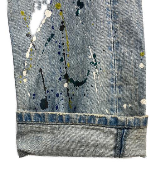 JURY BLACK（ジュリー ブラック）JURY BLACK (ジュリー ブラック) USED加工スタッズデニムパンツ ブルー サイズ:1の古着・服飾アイテム