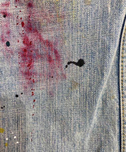 JURY BLACK（ジュリー ブラック）JURY BLACK (ジュリー ブラック) USED加工スタッズデニムパンツ ブルー サイズ:1の古着・服飾アイテム
