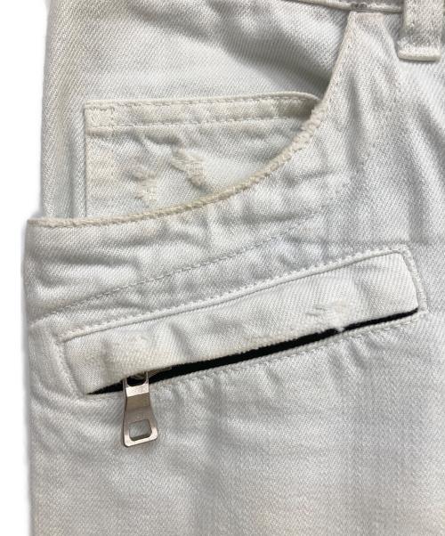 BALMAIN（バルマン）BALMAIN (バルマン) ダメージ加工蛇腹バイカーデニム ライトブルー サイズ:30の古着・服飾アイテム